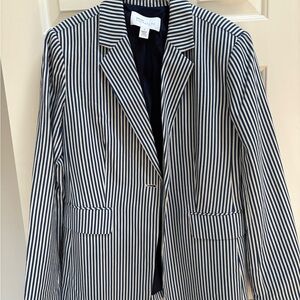 Nordstrom Women's Black and White Striped Blazer